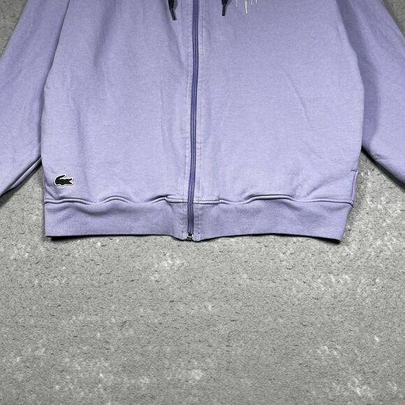 Lacoste Sweatshirt Large Purple Sport Miami Open 2023 Edition Hoodie Full Zip - Picture 4 of 15